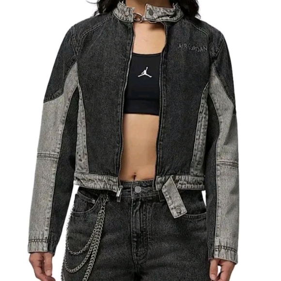 Jordan Air Jacket 'Black/Flat Pewter/Iron Grey' HF9426-010 Size Small - Picture 2 of 3